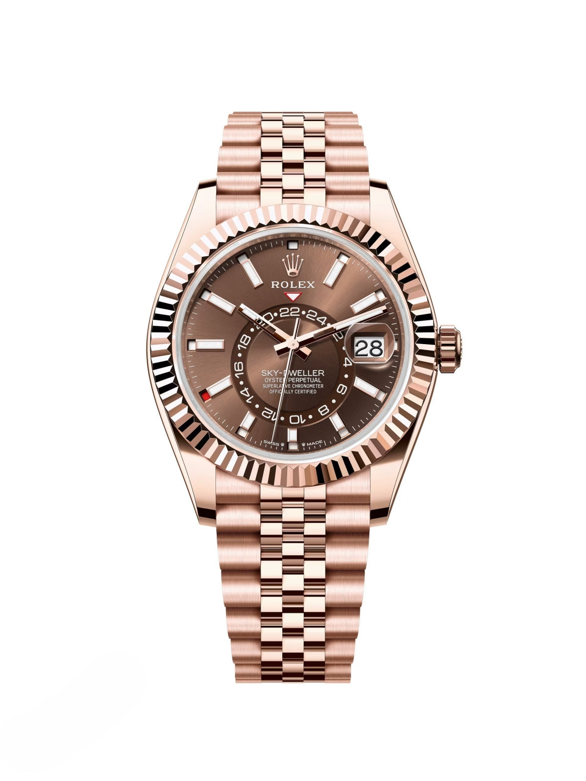 004571B5-4611-09E1-AFDF-9FC8F9337F0A.jpg Rolex Sky-Dweller 42mm 336935-0006 Rose Gold Chocolate Dial Jubilee - Image 1