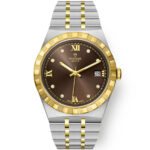 TUDOR Royal 38mm Two-Tone Brown Diamond Dial Automatic Bracelet Watch M28503-0008