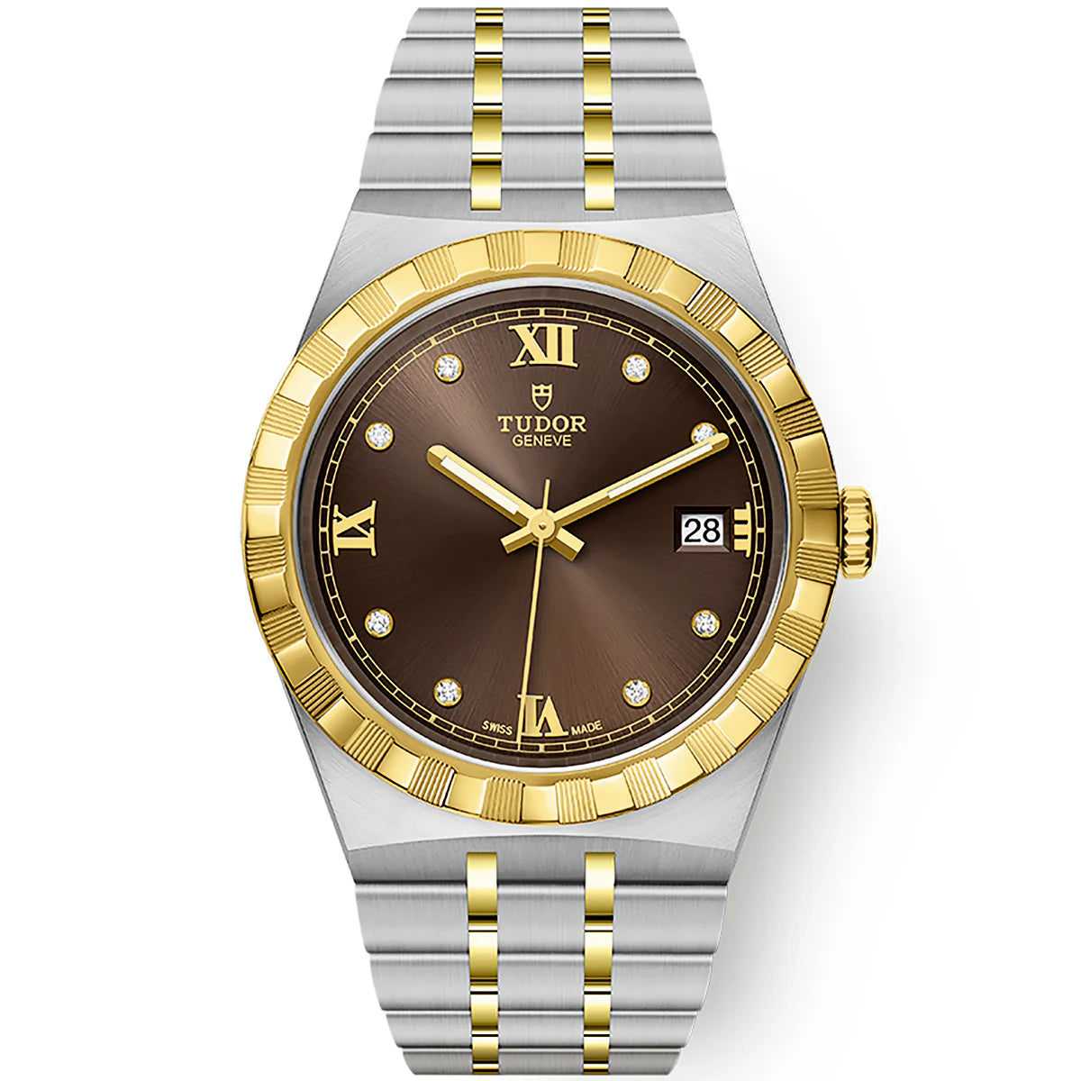 004B893E-6EB3-35BE-1D1A-0065C9CCE6BD.jpg TUDOR Royal 38mm Two-Tone Brown Diamond Dial Automatic Bracelet Watch M28503-0008 - Image 1