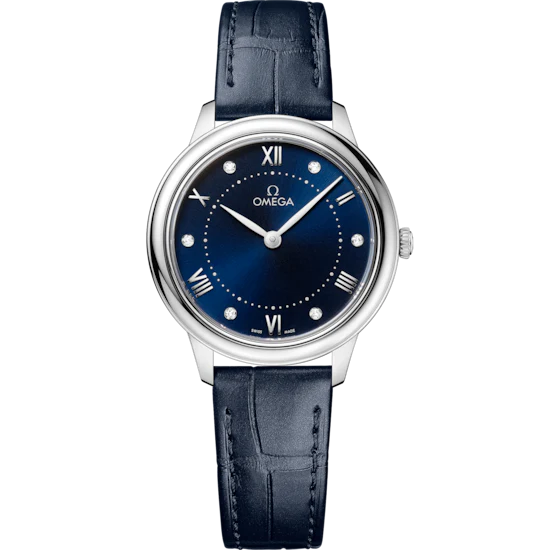 005A2EBA-DFE5-C4F2-F5C7-37B01F0E4216.png Omega De Ville Prestige 30 mm Blue Dial with Diamonds Stainless Steel Strap 434.13.30.60.53.001 - Image 1