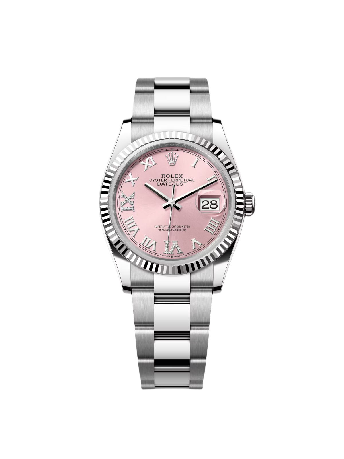 008E8217-EA3B-3EB6-127F-E54181B1BDDB.png Rolex Datejust 36mm 126234 Pink Roman Dial Oyster Stainless Steel - Image 1