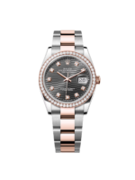 Rolex  Datejust 36mm 126281 Slate Fluted Motif Diamond Dial Diamond Bezel and Oyster Bracelet