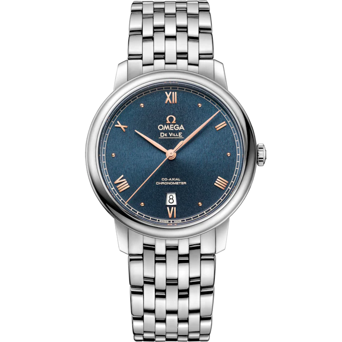 00F63AC1-1CED-FB52-2CE7-E97046DA1BFF.png Omega De Ville Prestige 39.5mm Blue Dial Stainless Steel Bracelet 424.10.40.20.03.004 - Image 1