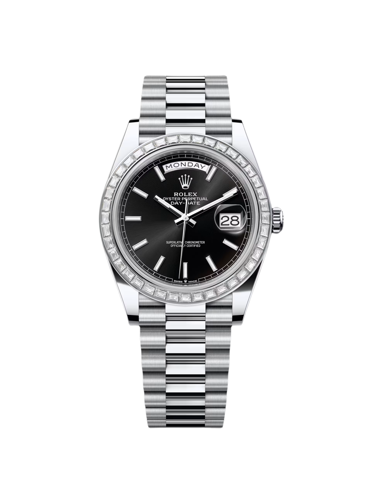 0113D94B-43CB-8712-F35E-131839BE0B3D.png Rolex Day-Date 40mm 228396TBR-0024 Black Dial Diamond Bezel - Image 1
