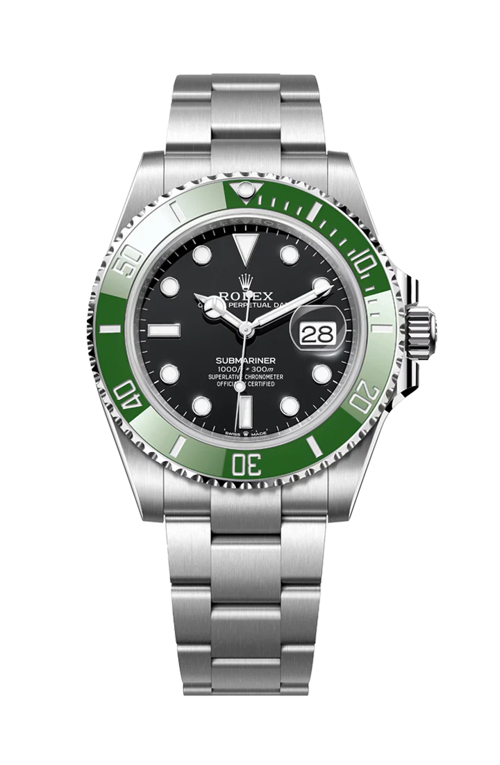 018e0fecd6525755fc00268d0dafb2a5e67947200664eee442dfe0e9251a3465.png Rolex Submariner Date Green 126610LV - Image 1