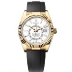 Rolex  Sky-Dweller 42mm 336238-0003 Yellow Gold White Dial Oysterflex