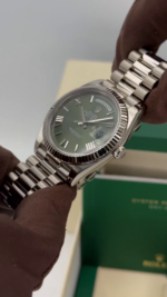 Rolex  Day-Date President 40mm White Gold Green Roman Dial - 228239 - Image 9