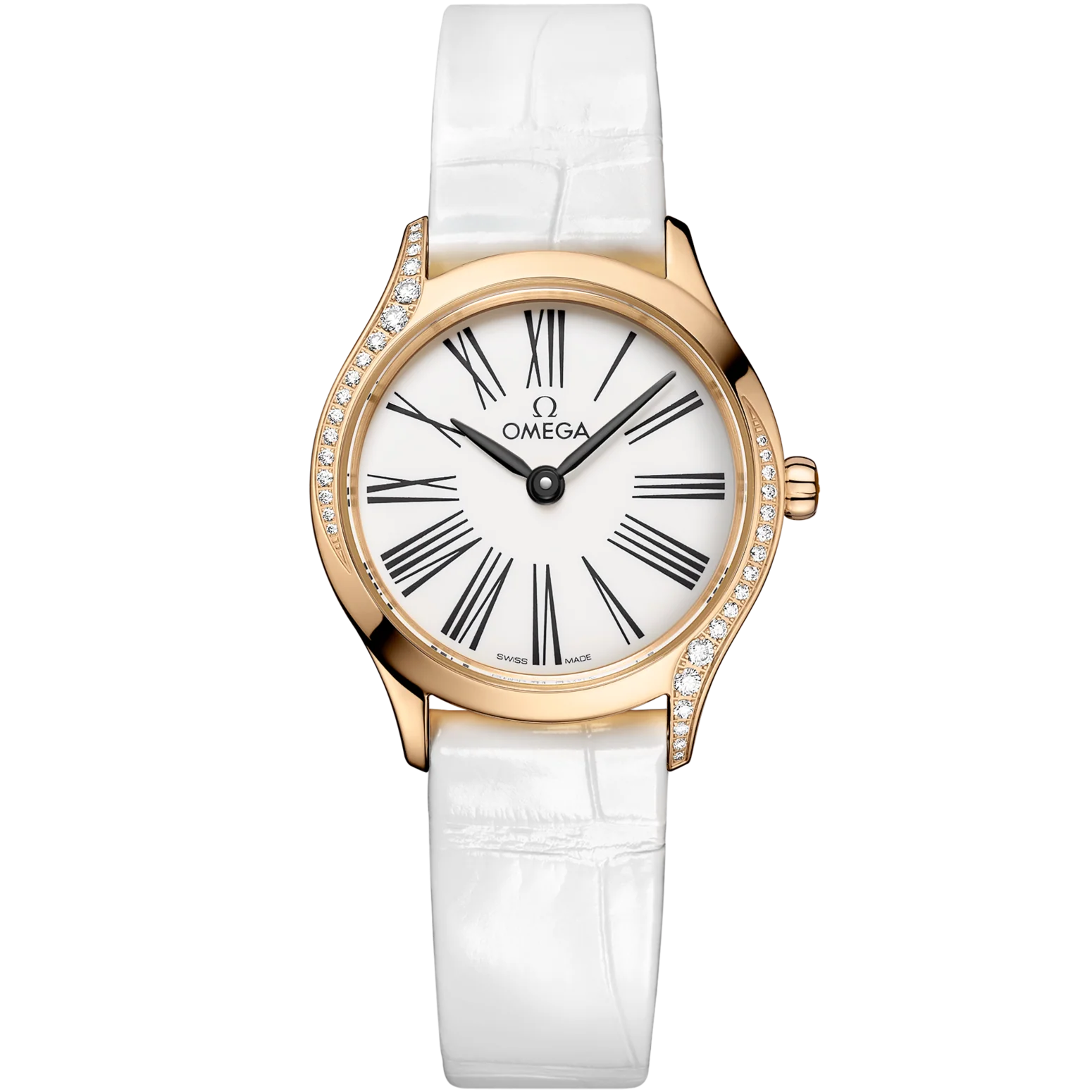 03B2D5AC-5ECE-9424-0AA2-EE5657147280.png Omega De Ville Mini Trésor 26mm White Dial with Diamonds Moonshine™ 18k Rose Gold Strap 428.58.26.60.04.001 - Image 1