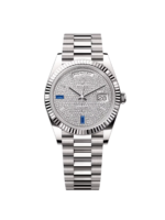 Rolex  Day-Date President 40mm White Gold Pave Diamond Sapphire Dial - 228239