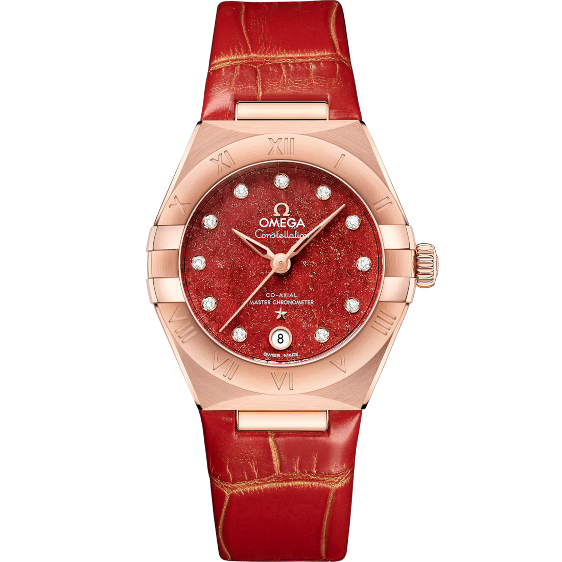 0454758A-7B99-A882-E230-47A0F1F07A36.avif Omega Constellation Ladies' Selection 29mm Sedna™ gold on leather strap 131.53.29.20.99.003 - Image 1