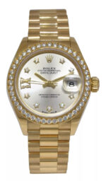 Rolex Lady-Datejust 28mm 279138RBR Silver Dial President Bracelet Watch - Image 3