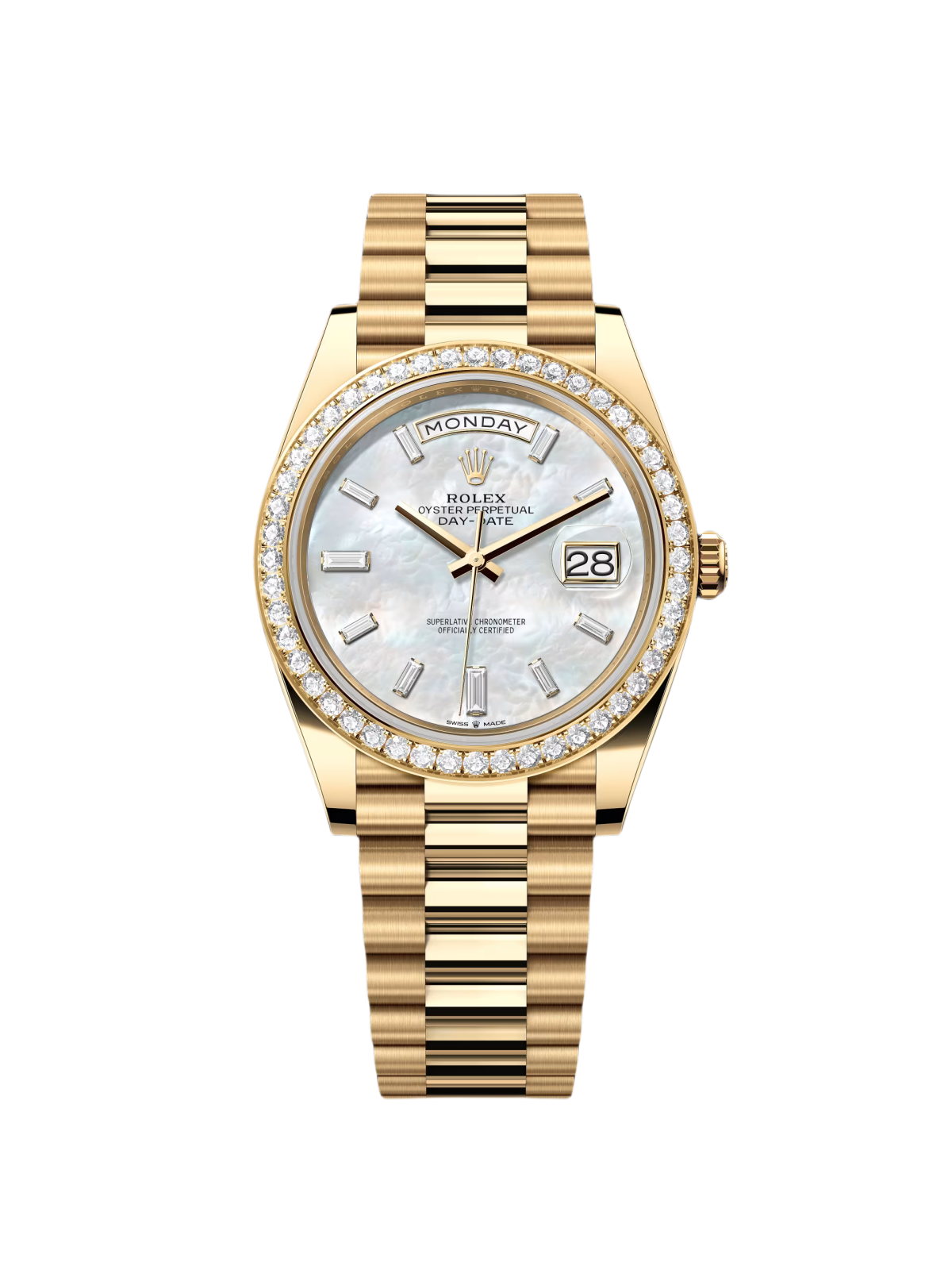 05E073D6-C75B-28A5-B8FE-C952AA6A6B33.png Rolex Day-Date 40mm White Mother-of-Pearl Dial President Watch 228348RBR-0046 - Image 1