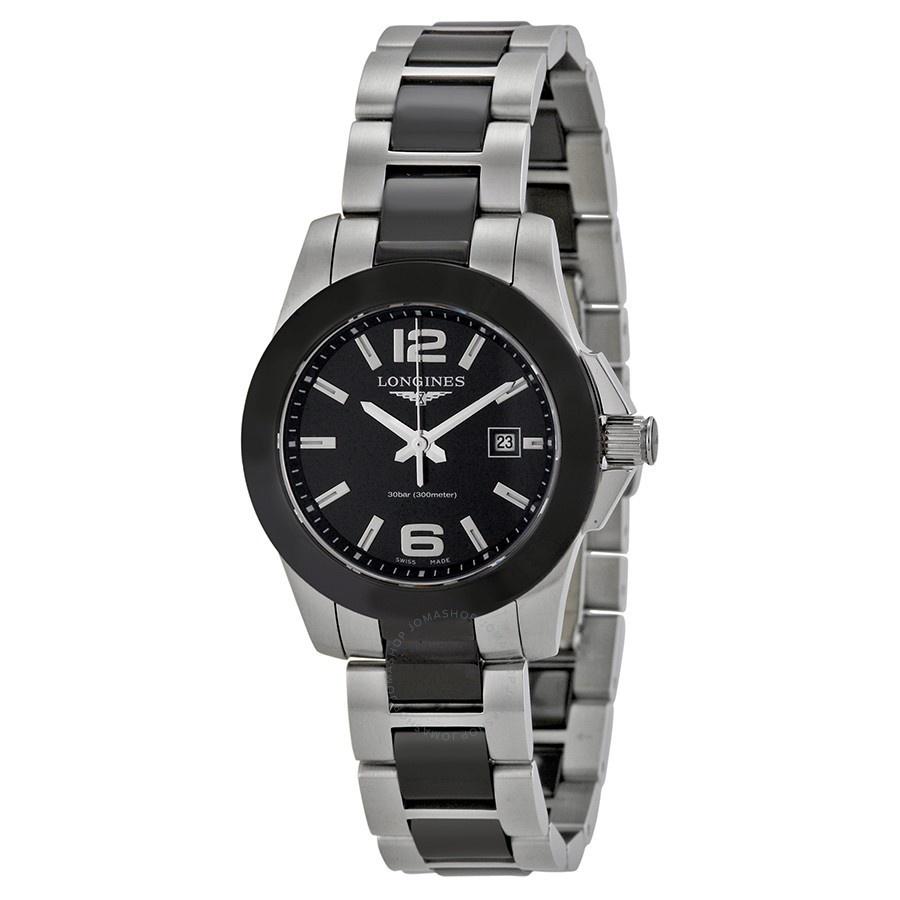 0766EDFC-E69C-DB87-AB03-86C8DCFC1759.jpg Longines Women's L32574567 Conquest Two-Tone Stainless steel and Ceramic Watch - Image 1