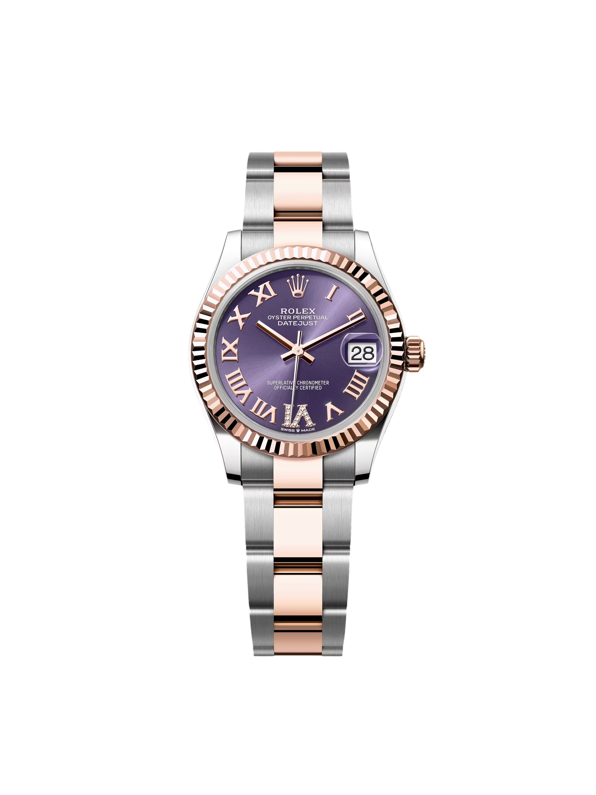 07FBD095-5186-2FB0-E64B-0BC367F9873A.png Rolex Datejust m278271-0019/0020 Aubergine 31mm Dial Oyster Bracelet Watch - Image 1
