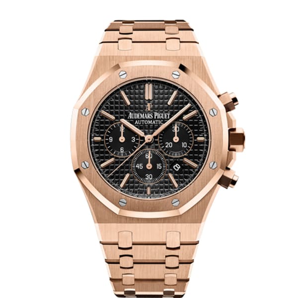 0857A028-157B-4B63-3F48-A9AAAD87E972.jpg Audemars Piguet Royal Oak Chronograph Black Dial 41mm 18k Pink Gold Watch 26320OR.OO.1220OR.01 - Image 1