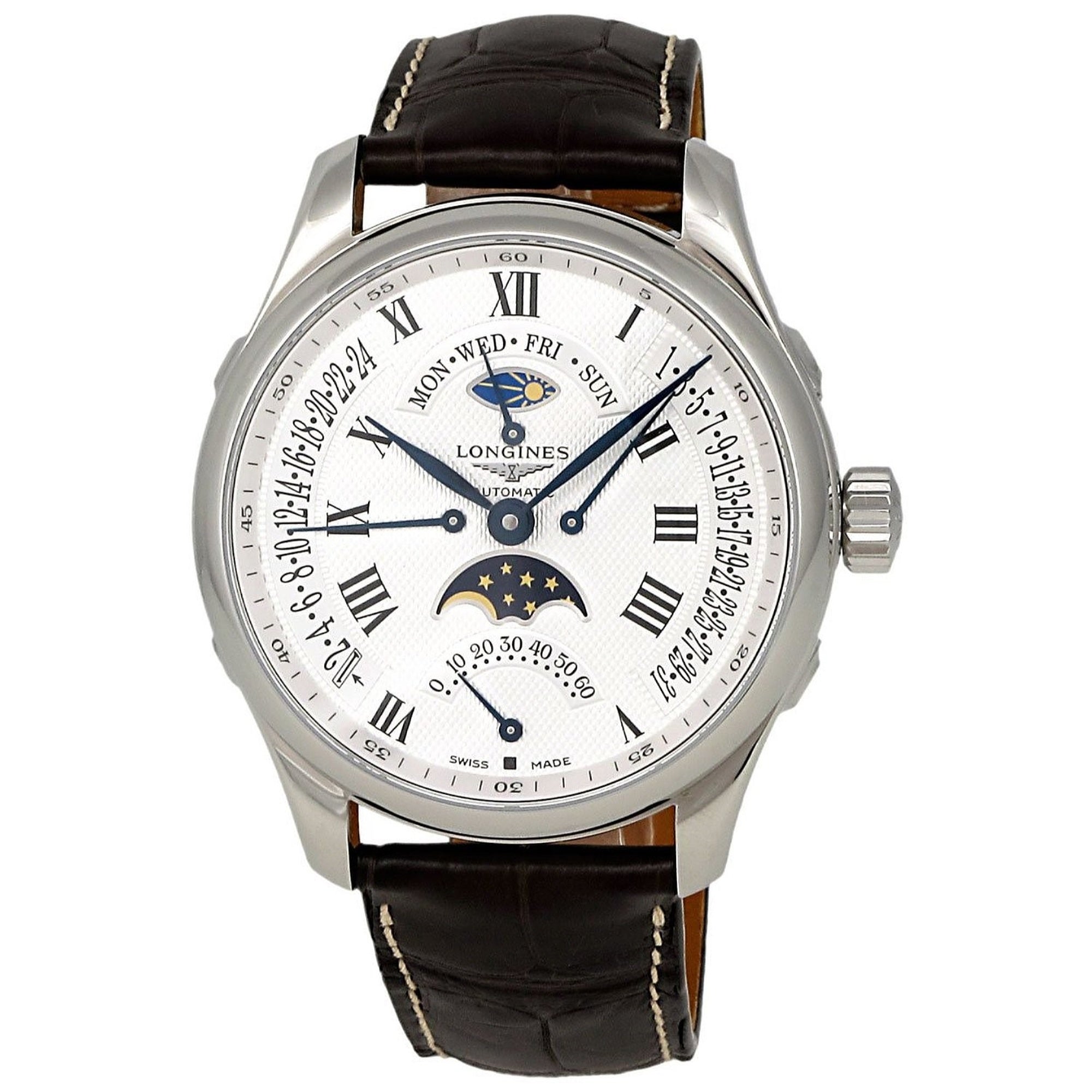 088BC7DF-48B7-5A96-EB5B-6042ACC0692F.jpg Longines Men's L2.739.4.71.3 Master Collection Chronograph Brown Leather Watch - Image 1