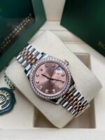 Rolex Datejust m278381-0023/0024 Rose Diamond 31mm Dial Diamond-Set Bezel and Oyster Bracelet Watch - Image 6