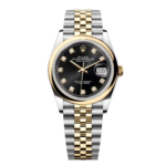 Rolex  Datejust 126203 Black Diamond Dial 36mm Domed Bezel