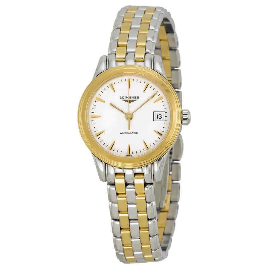0BE4A47D-1C62-DB13-75F5-F93F556581BC.jpg Longines Women's L4.274.3.22.7 Flagship Two-Tone Stainless Steel with 18kt Gold Plated Links Watch - Image 1