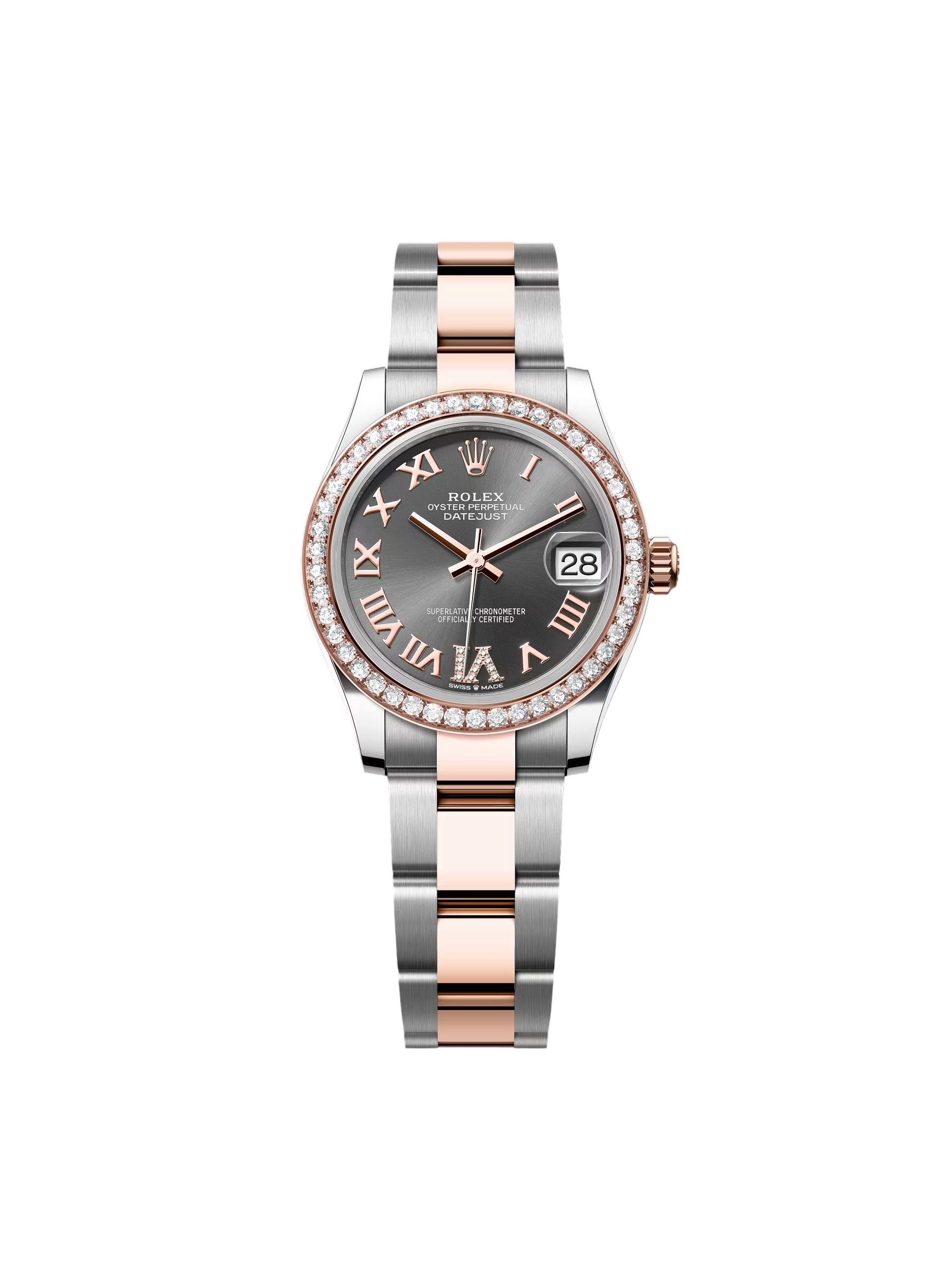0C54EBC6-8CFD-019E-6BFD-91B809E5D390.png Rolex Datejust m278381-0029/0030 Slate Roman Diamond Dial Diamond-Set Bezel 31mm - Image 1