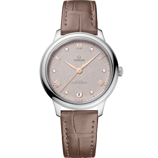 0DC49723-7CA8-E405-1363-C5883B778B91.png Omega De Ville Prestige 34 mm Grey Dial with Diamonds Stainless Steel Strap 434.13.34.20.52.002 - Image 1