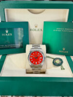 Rolex Oyster Perpetual 36mm 126000-0007 Coral Red Dial Steel Watch - Image 7