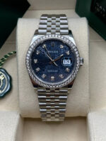 Rolex  Datejust 36mm 126284 Blue Jubilee Diamond Dial & Diamond Bezel, Stainless Steel Oyster Bracelet Watch - Image 6