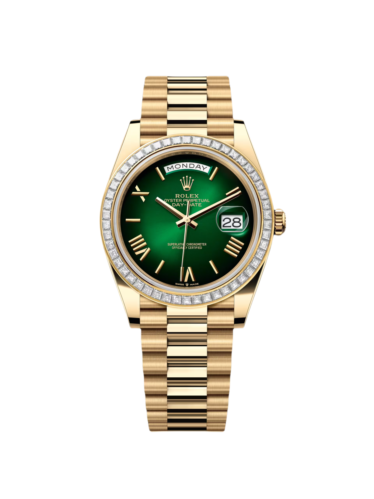 0F1D152C-8F54-38C6-B223-465BE9A76A25.png Rolex Day-Date 40mm 228398TBR-0042 Green Ombré Dial President Watch - Image 1