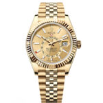 Rolex  Sky-Dweller 42mm 336938-0004 Yellow Gold Champagne Dial Jubilee