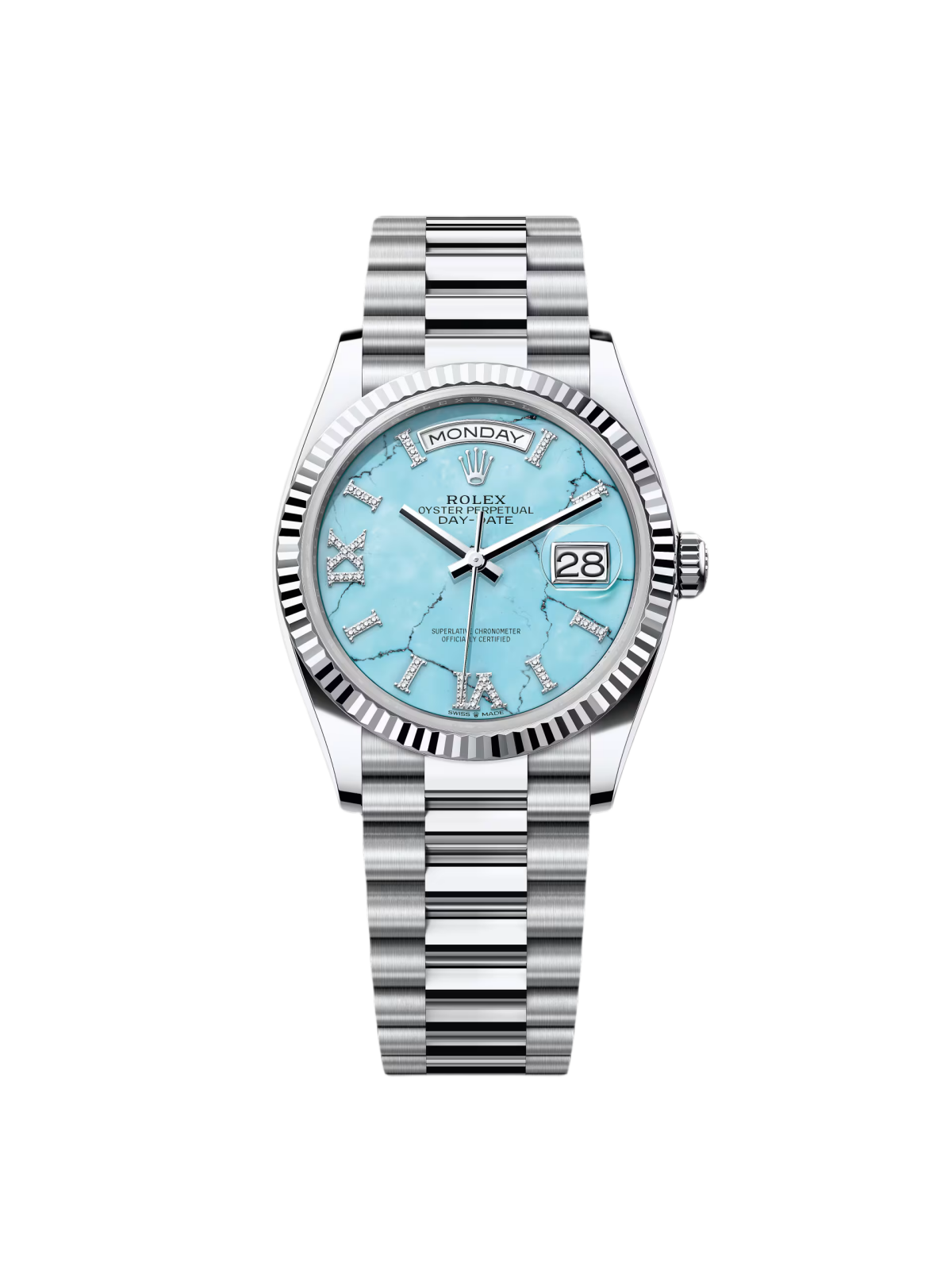 0FE391F0-098B-A947-4D14-B6EF13CF1BE1.png Rolex Day-Date 128236-0011 Turquoise Roman Dial 36mm - Image 1