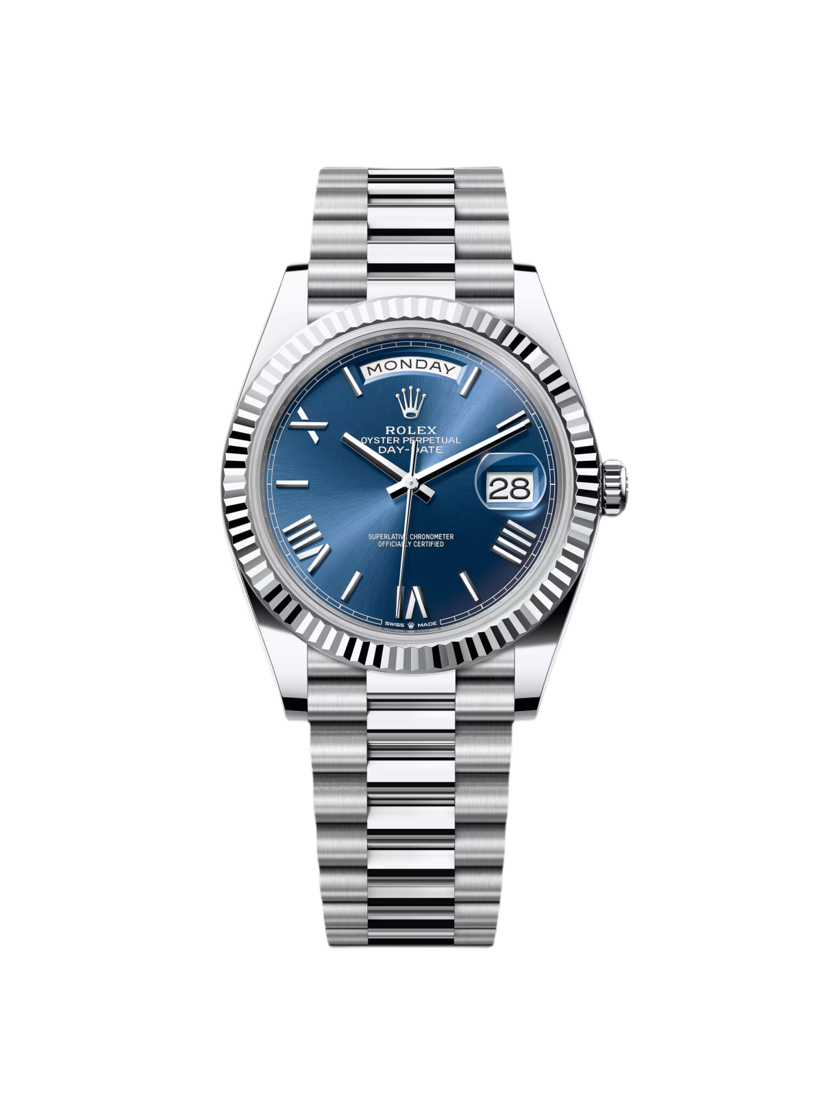 10F3DC7E-177D-D2C8-A22B-420670D02CC4.png Rolex Day-Date President 40mm Blue Roman Dial 228236-0007 - Image 1