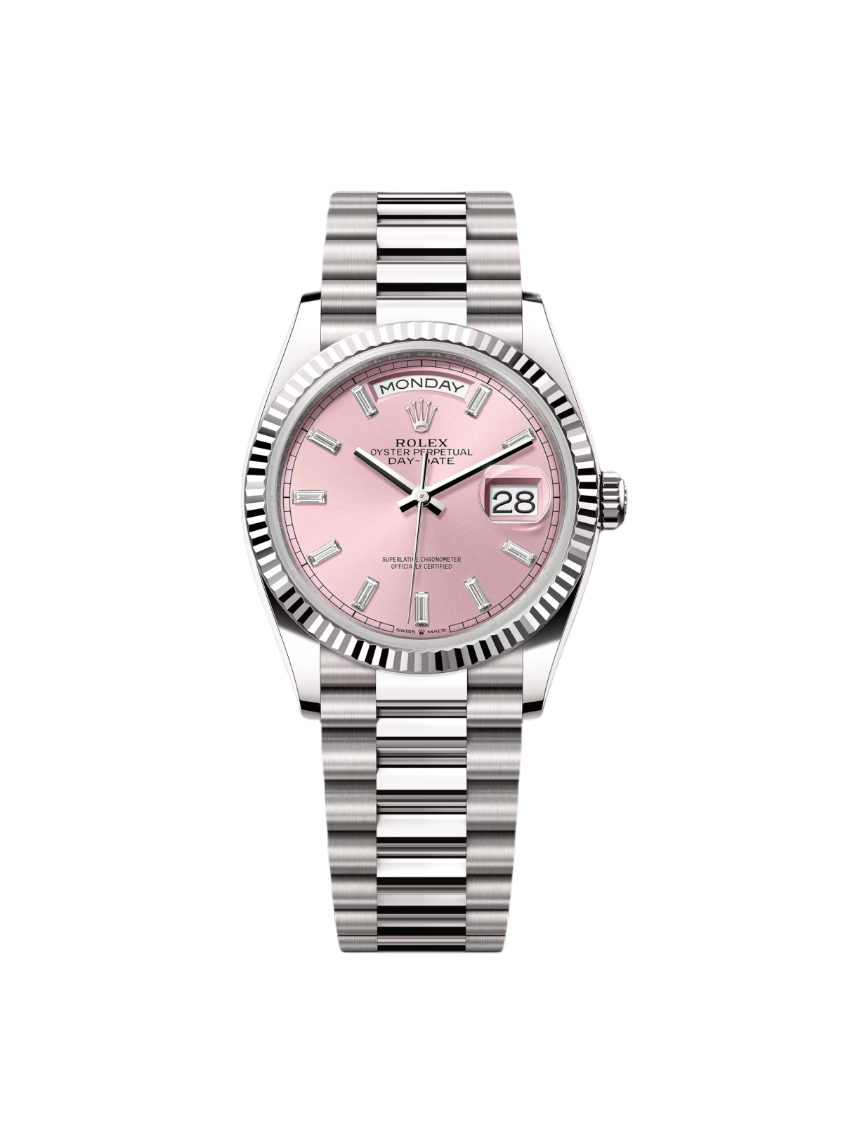 1294165F-EB7E-CFE4-FC8D-D6E15AFD9C00.png Rolex Day-Date 128239-0071 Pink Diamond Dial 36mm - Image 1