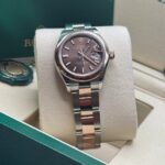 Rolex Lady-Datejust 28mm  279161 Chocolate Stick Dial, Two Tone Stainless Steel & 18K Rose Gold Oyster Bracelet Women's Watch - Image 8