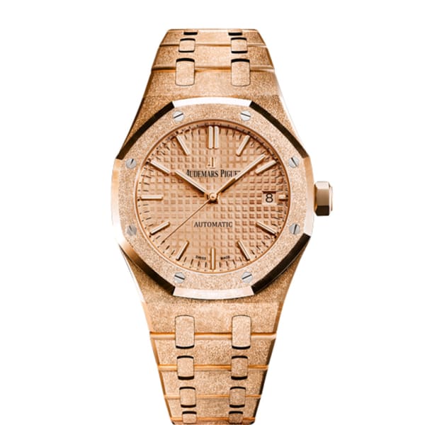 13A12162-A28C-5D47-E209-785573EDAE06.jpg Audemars Piguet Royal Oak Frosted Gold, Rose dial, 37mm 15454OR.GG.1259OR.03 - Image 1