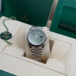 Rolex  Day-Date President 40mm Platinum Green Olive Roman Dial - 228236 - Image 5