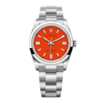 Rolex Oyster Perpetual 36mm 126000-0007 Coral Red Dial Steel Watch