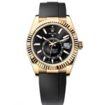 Rolex  Sky-Dweller 42mm 336238-0002 Yellow Gold Black Dial Oysterflex