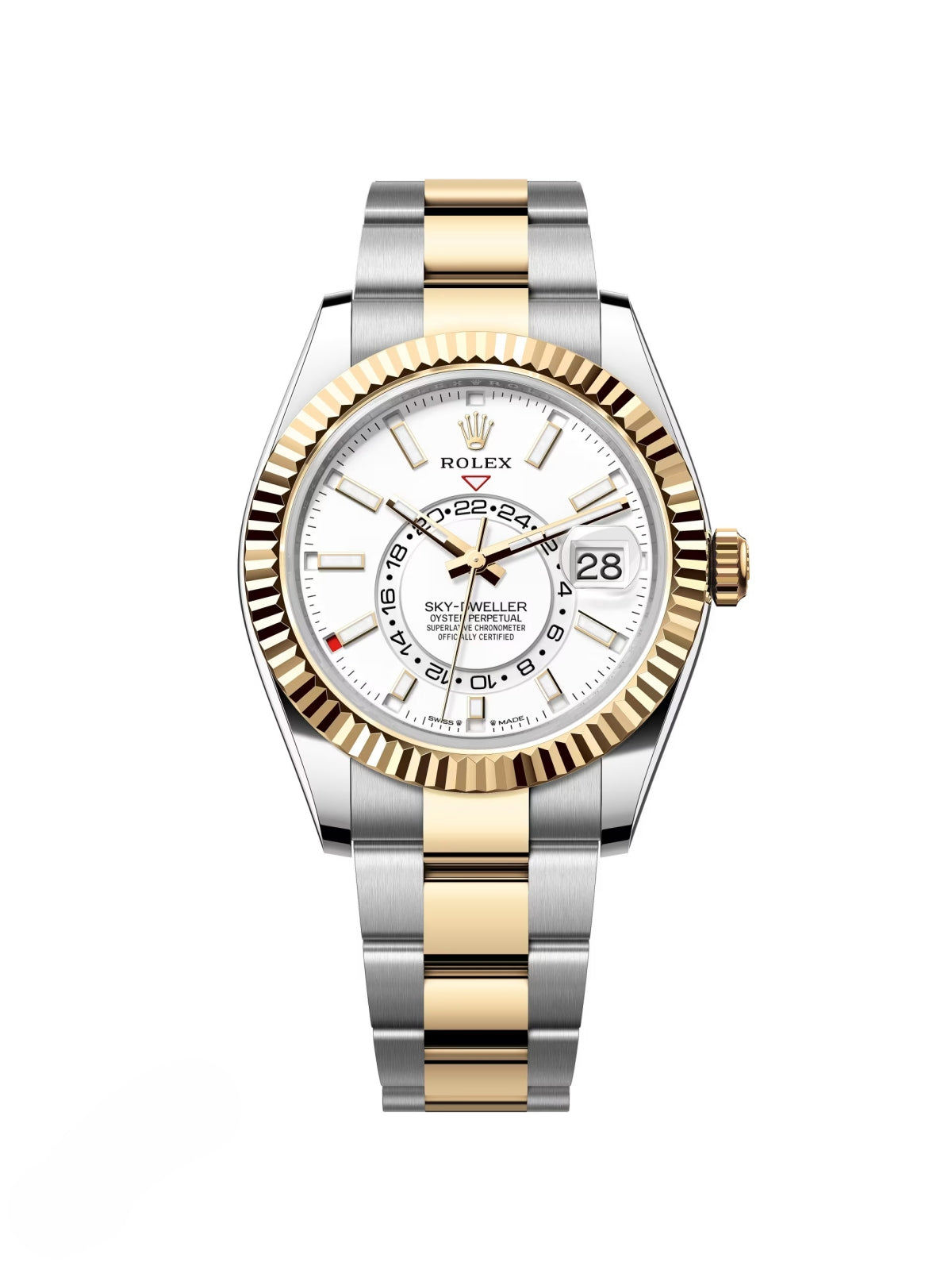 17586D5A-8574-E679-CEDC-D76A687761F3.jpg Rolex Sky-Dweller 42mm 336933-0005 Two-Tone Yellow Gold White Dial Oyster - Image 1