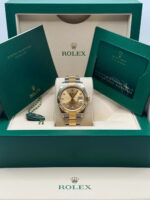 Rolex  Datejust 41mm Two-Tone Yellow Gold Fluted Bezel Champagne Diamond Dial Oyster - 126333 - Image 9