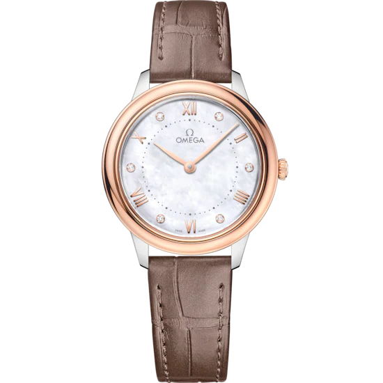 17CB7232-A01A-D6B8-E7FD-FD7EFAA7EED1.png Omega De Ville Prestige 30 mm White Dial with Diamonds Stainless Steel and Sedna™ 18k Rose Gold Strap 434.23.30.60.55.001 - Image 1