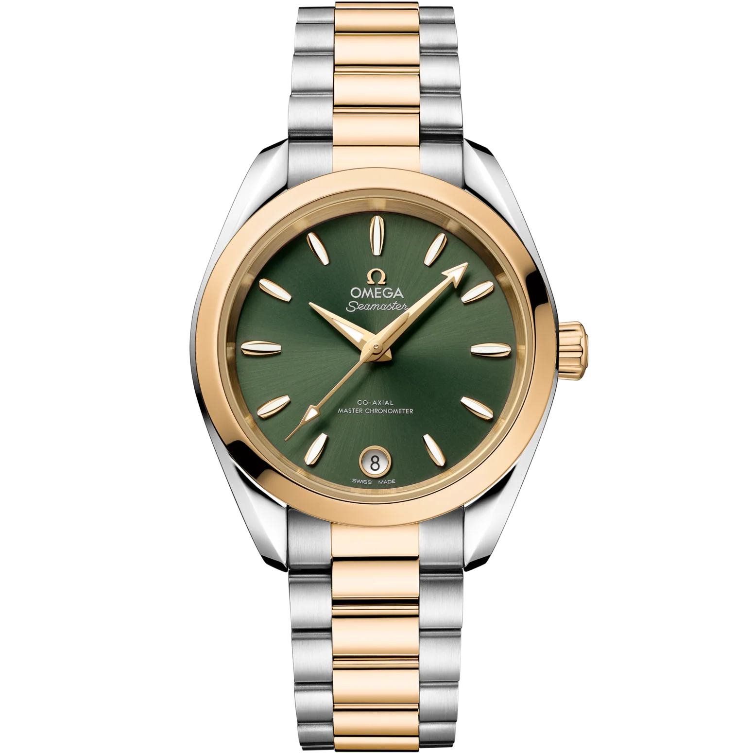 1847FC3D-8F11-A10A-F860-D22DF8E6313E.png Omega Seamaster Aqua Terra Shades 34 mm Green Dial Stainless Steel and Moonshine™ 18k Yellow Gold Bracelet 220.20.34.20.10.002 - Image 1