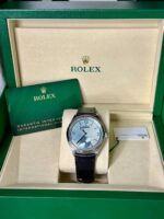 Rolex 1908 Platinum Ice Blue Dial Black Alligator Strap - 52506-0003 - Image 8