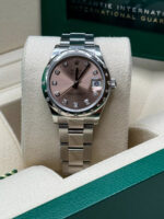Rolex Datejust m278344-0033/0034 Pink Dial 31mm Domed Diamond Oyster Watch - Image 9