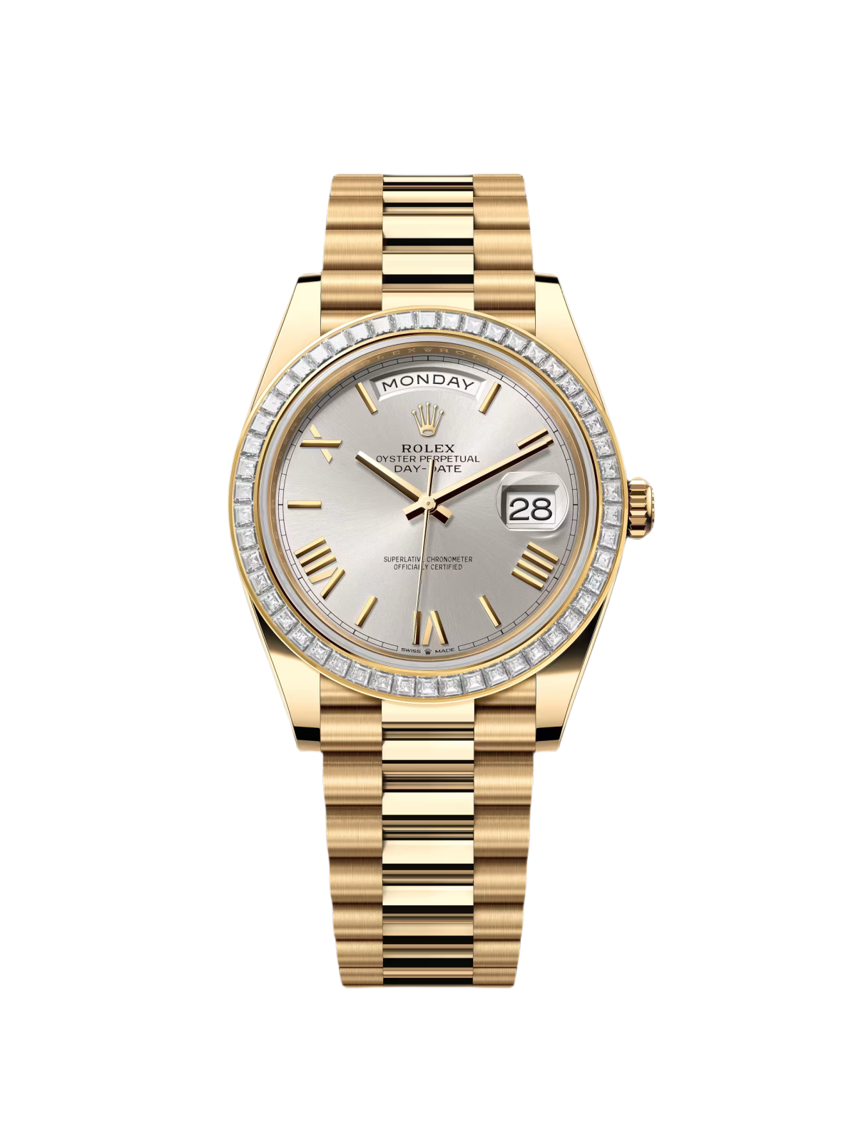 1CA1524C-AB41-B770-FD45-CA6B7DC06DAD.png Rolex Day-Date 40mm 228398TBR-0006 Silver Dial President Watch - Image 1