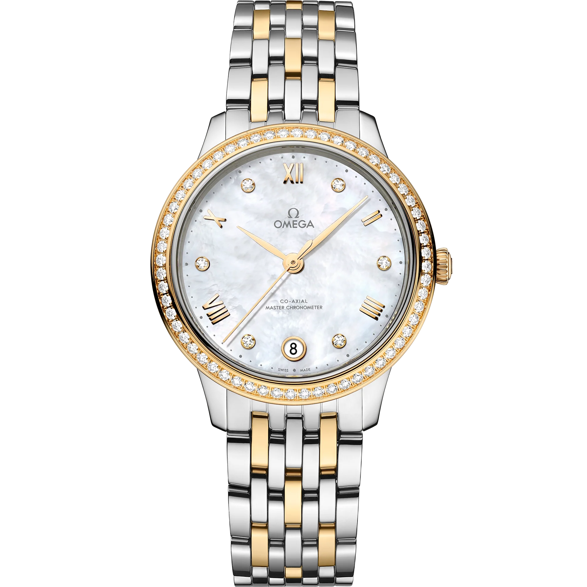 1CE30EF9-E769-FBFA-6874-A7209CB8D6F3.png Omega De Ville Prestige, Stainless Steel, 18k Yellow Gold and Diamond-set, 34mm 434.25.34.20.55.002 - Image 1