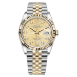 Rolex  Datejust 36mm 126233 Champagne Palm Motif Diamond Dial and Jubilee Bracelet Watch