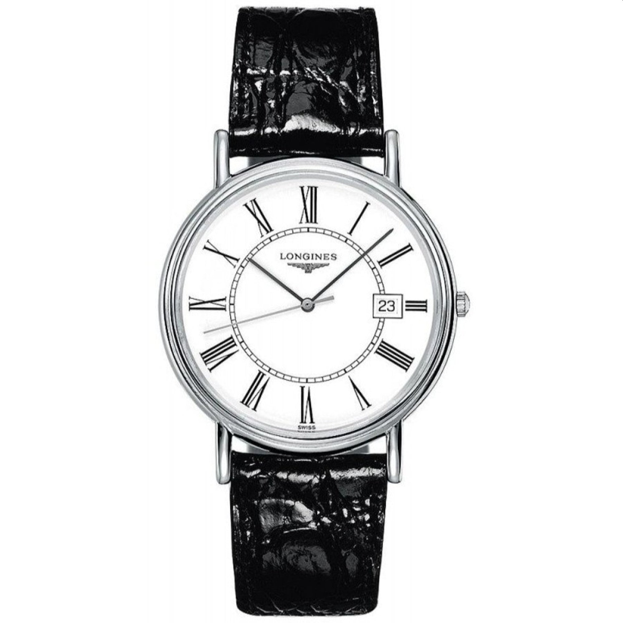 1D9EA85D-0B46-C322-AF16-39743DD64068.jpg Longines Men's L4.790.4.11.2 Presence Black Leather Watch - Image 1