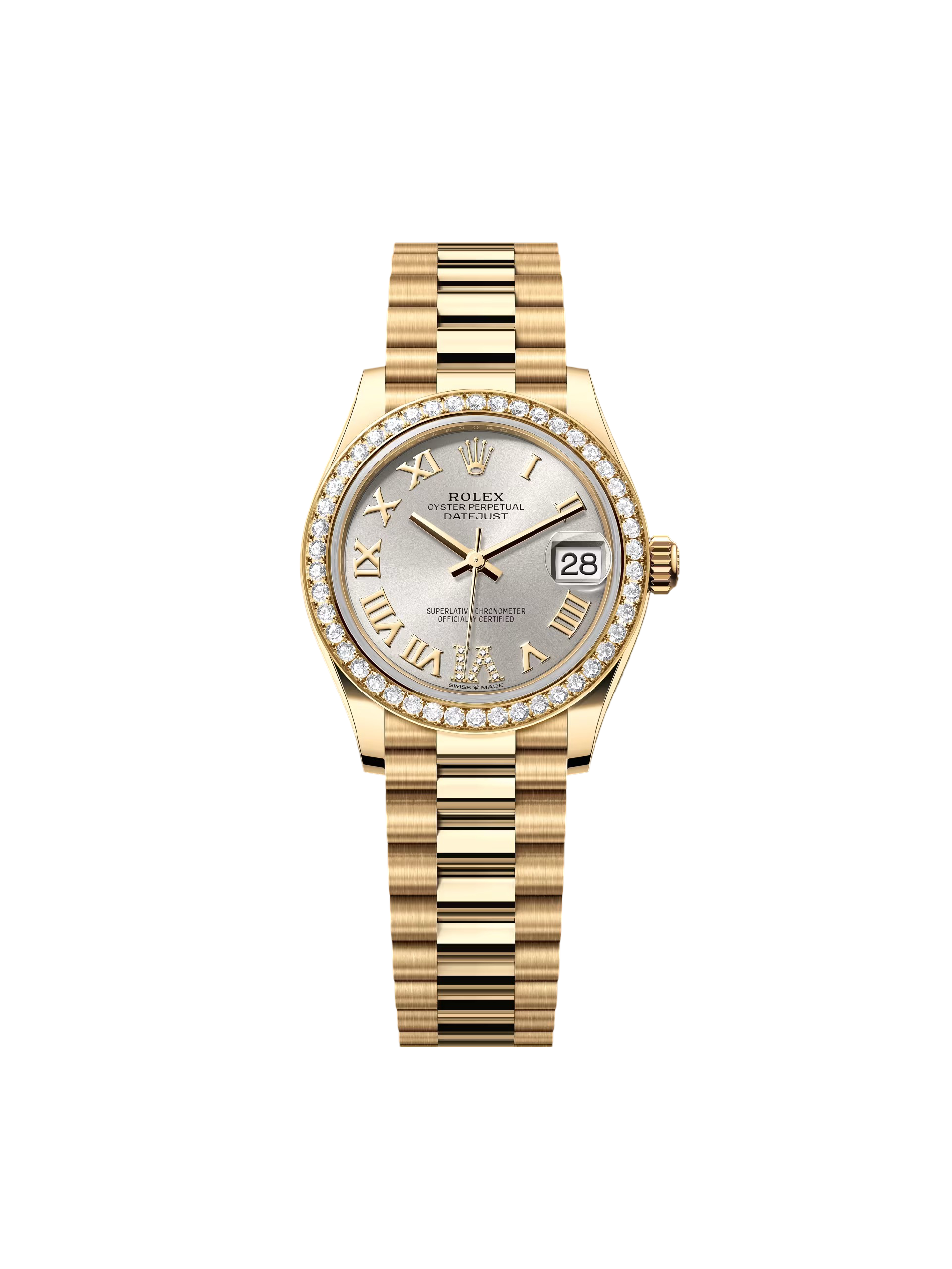 1E46E9BA-EDAF-64E5-CCCA-54F9D950C948.png Rolex Datejust m278288RBR-0020 Silver 31mm Dial President Bracelet Watch - Image 1