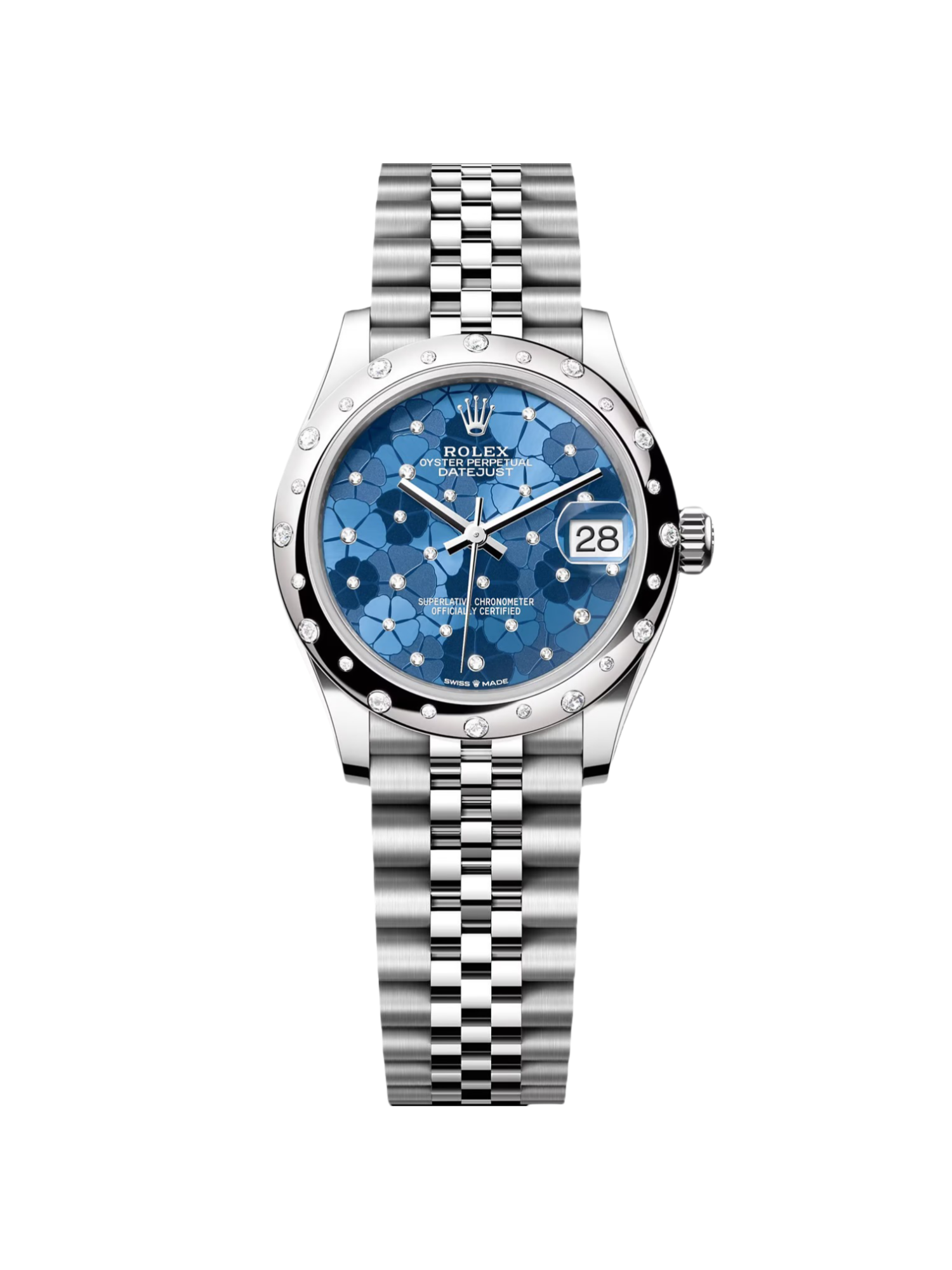 1E720F2E-B2DD-CC71-AE8E-76C193223945.png Rolex Datejust m278344-0037/0038 Blue Floral Motif Dial 31mm Oyster - Image 1