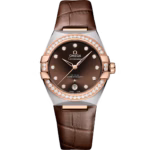 Omega Constellation 36mm Brown Dial with Diamonds Stainless Steel and Sedna™ 18k Rose Gold Strap 131.28.36.20.63.001